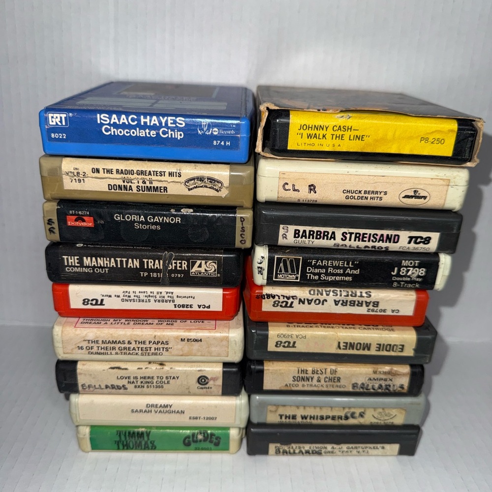 Lot Of 18 Vintage 8 Track Tapes Untested Not Serviced, Or Tested But Look Good A